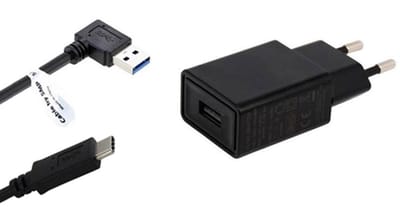 OneOne 2A lader + 0,9m sterke haakse USB C kabel. TUV / GS 100% veilig. Oplader adapter past op Kobo (Rakuten) eReader Elipsa, Elipsa 2E, Sage, Libra 2, Libra Colour, Clara 2E, Clara Colour, Clara BW - Kindle (Amazon) Scribe