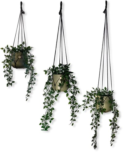 Voordeelset van 3 Plantenhangers Zonder Kwast - Bruin- 80, 100 en 120 cm - Katoenkoord - Handgemaakt in ons Macramé Atelier - 3 Stuks - Let op: Exclusief Pot - Inclusief Verzendkosten