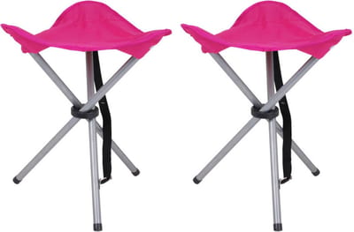 Urban Living bijzet krukje/stoeltje - 2x - Opvouwbaar - Camping/outdoor - D32 x H43 cm
