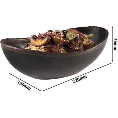 GGM Gastro (6 Stück) Schale - MARONE - Melamin - 0,6 Liter - 220x130mm - Schwarz/Braun