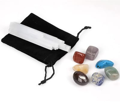 Dailygoods- Chakra Stenen Set - 7 Chakra Stenen - Gipstoren - Meditatie - Reiki - Aarding - Kartonnen Geschenkdoos - Geneeskrachtige Stenen