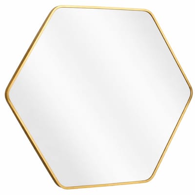 Luxaliving Gouden Hexagon Wandspiegel – 70×80 cm – Zeshoekig – Geschikt voor Badkamer