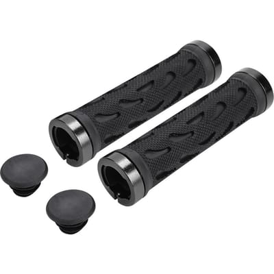1 Paire Poignées Lock-on en Caoutchouc Antidérapantes Creuses pour Guidon de Vélo de Route VTT(Noir) noir