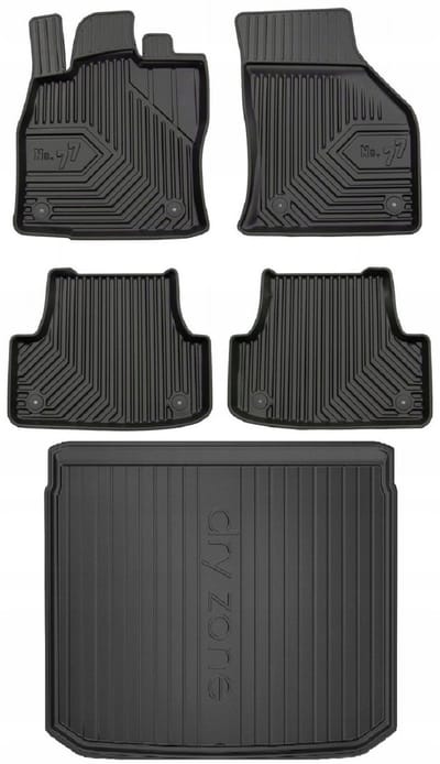 FROGUM Lijn 77 – Automatten & kofferbakmat – Perfecte pasvorm – Hoge beschermrand – Geurloos TPE (Audi A3 8V)