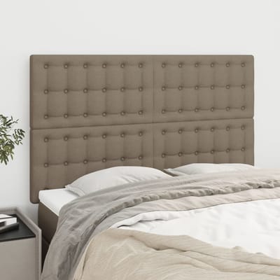 vidaXL - Hoofdbord - taupe - 144x5x118/128 - cm - Stof