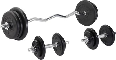 Gorilla Sports EZ-Curlset 70 kg - Rubber - Halter met Gewichten - 30 mm