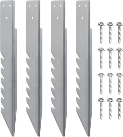 Metalen Hekpalen - Grondpalen Tuin - Speeltoestellen Bevestigen - Corrosiebestendig Gelegeerd Staal - 40 cm Lengte - Enkele Kleur