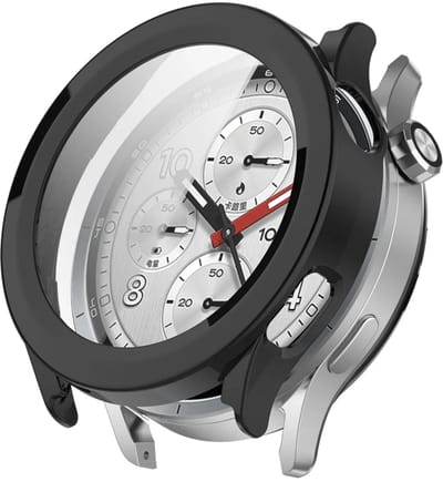 Strap-it PC hoesje met glas – geschikt voor Xiaomi Watch S5 – Schokbestendig - Krasbestendig - Optimale bescherming – Zwart
