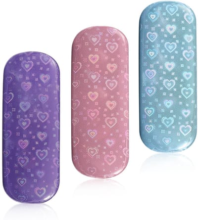 Dailygoods- Brillenkoffer 3-delig - Hard Shell - PU Leer - Bescherming voor Brillen/Zonnebrillen - Compact Ontwerp - Geschikt voor Vrouwen/Meisjes - Brildoos