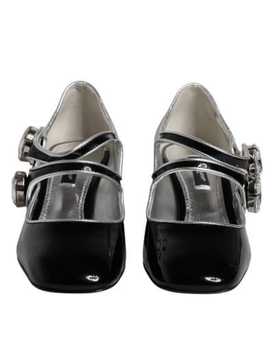 Dolce & Gabbana Zwarte Patentleren Kristallen Mary Jane Pumps Schoenen