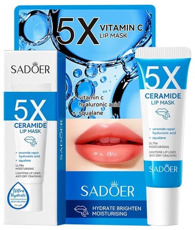 SADOER | Ceramide Repair + Hyaluronic + Squalane Lip Mask | Lippenbalsem | Hydraterend | Vochtinbrengend | Vermindert rimpels | Anti-aging | Lippenverzorging | Lipstick | Zachte lippen | Volle lippen | Glans | Droge lippen | Lippenstift | Lipbalsem