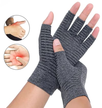 Compressiehandschoenen voor Artritis en Gewrichtspijn – Vingerloze Therapie Handschoenen met Polssteun tegen Reuma, RSI, Artrose en Carpaal Tunnel Syndroom – Pijnverlichting voor Mannen en Vrouwen – Maat S