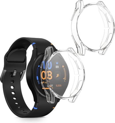 kwmobile 2x smartwatch hoes geschikt voor Samsung Galaxy Watch FE 40mm hoesje - Siliconen sporthorloge cover - Activity tracker case in transparant
