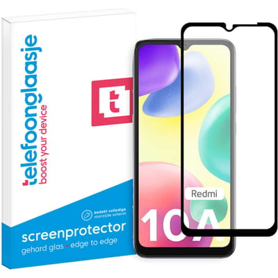 Xiaomi Redmi 10A 4G screenprotector gehard glas Edge to Edge