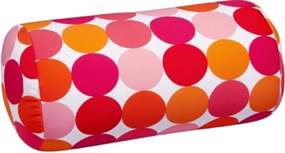 Kuschelmaxx Rolkussen - Sierkussen Rond Cilinder 17 x 33 cm - Punkte orange-design - Stevig en zacht - Mooie print - Gevuld met microgranulaat - Vormvast & Wasbaar - Ideaal voor op de bank, bed, auto of op reis - Inclusief Wasnet