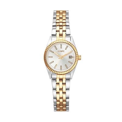 Olympic OL75DSD001B Novi Dames Horloge - Mineraalglas - Staal - Zilverkleurig - 26 mm breed - Quartz - Druksluiting - 5 ATM (douchen)