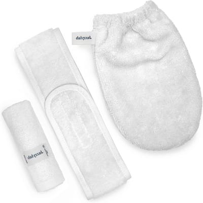 Make-up set - Haarband washand - Gezichtsreiniging - Zachte badstof - 1 set - Wit