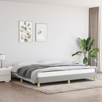 vidaXL - Bedframe - zonder - matras - stof - lichtgrijs - 200x200 - cm