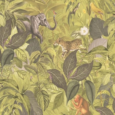 JUNGLE BEHANG | Kinderkamer - lichtgroen meerkleurig - A.S. Création PintWalls II