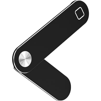 Laptop- en telefoonhouder van aluminiumlegering, draagbare magnetische houder voor laptopscherm, verstelbare telefoonhouder zwart
