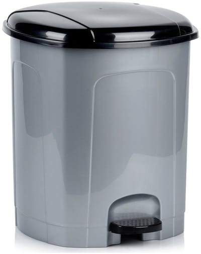 Prullenbak met Pedaal Plastic Grijs 21 l - Afvalmand - Afvalemmer