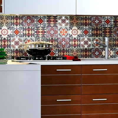 Zelfklevende tegelmuurstickers voor keuken en badkamer - 9 klassieke vintage Azulejo tegelstickers - 9 stickers 10x10cm