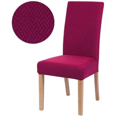 Housse de Chaise Résistante Lavable Housse de Chaise de Salle à Manger Installation Rapide Adaptée pour Salle à Manger Banquet Décoration de Maison 1  Piece pink