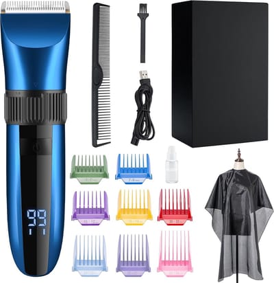 SNJY® Tondeuse Hoofdhaar - Baardtrimmer Mannen - Haartrimmer - Gebruikstijd: 180 minuten - Blauw