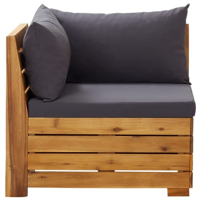 vidaXL - 2-delige - Loungeset - met - kussens - massief - acaciahout