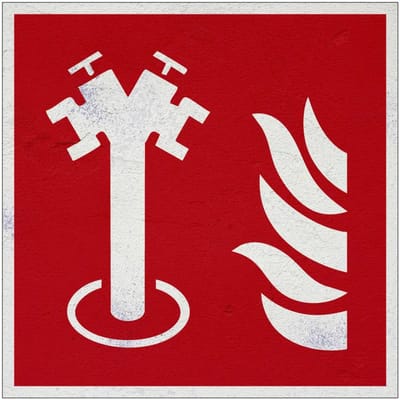 Ondergrondse brandkraan bord | Forex Re materiaal | 10 x 10 cm