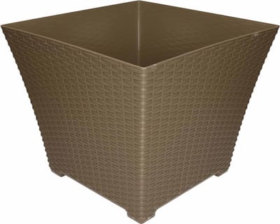 1x Taupe plantenbakken/bloempotten 37 cm - Woon/tuinaccessoires/decoratie - Bloempotten/plantenpotten voor binnen/buiten