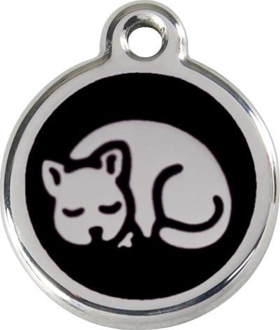 Red Dingo Kattenpenning 20 mm slapende kat zwart