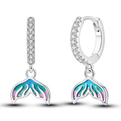 Oorbellen meisje zeemeermin - zeemeerminstaart - glitter steentjes - leuk kindercadeau