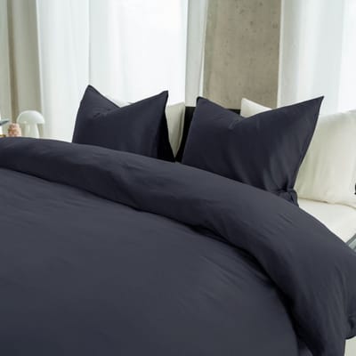 Kayori Emma Dekbedovertrek Katoensatijn - 240x200-220 +2 slopen - Lits-jumeaux - Navy