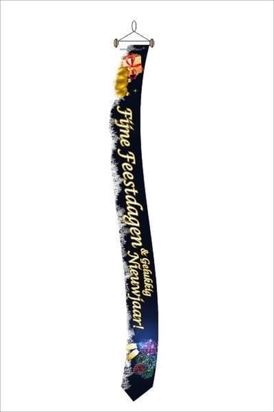 Vlaggenclub.nl Fijne Feestdagen Wimpel - 25x300cm met stokje voor buiten