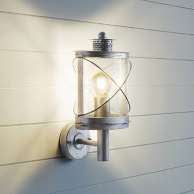 EGLO Vintage Hilburn 1 - Buitenverlichting - Wandlamp - 1 Lichts - Antiek Zilver