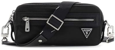 GUESS schoudertas polstasje Berlin Camera Bag Black zwart