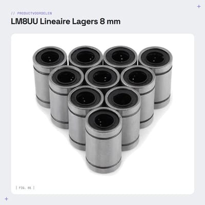 Lineaire Lagers Hoogwaardige Staal - 8 mm As - Kogel Lagertjes - Set van 10 - Voor 3D Printer - CNC Bewerking
