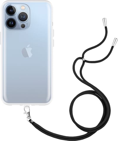 Just in Case hoesje met koord geschikt voor iPhone 13 Pro Hoesje met Koord - Flexibele Case - Transparant
