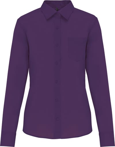 Kariban Overhemd in onderhoudsvriendelijk polykatoen-popeline dames K549 - purple - L