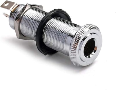 Dailygoody - Cilinderklem - Barrel Jack - Hoogwaardige kwaliteit - Chroom - Elektrische gitaar - Ideaal voor basgitaar - 6,35 mm aansluiting
