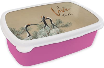 Broodtrommel Roze - Lunchbox - Brooddoos - Quotes - I love you - Spreuken - Japandi - 18x12x6 cm - Kinderen - Meisje