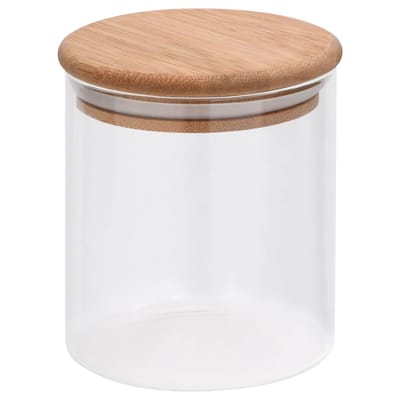 vidaXL - Opbergpotten - met - bamboe - deksel - 6 - st - 600 - ml - glas