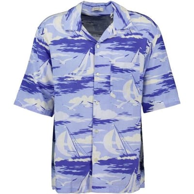 Gant Overhemd Relaxed Sailing Pattern Resort Fresh Blue / male