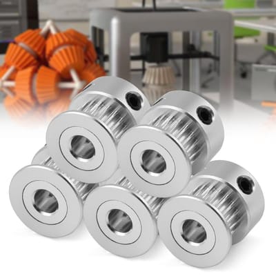 5 Stuks 2GT 20T Aluminiumlegering Tandwiel Synchrone Distributieriem Poelie voor 3D Printer 5mm gray