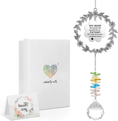 Bedankgeschenken voor Vrouwen en Mannen met Gegraveerde Boodschap - Hangende Kristallen Zonvanger Ornament voor Raam, Regenboogmaker voor Vriend, Familie en Docent