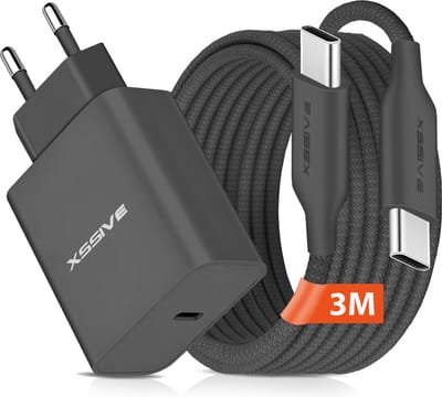 25W Super Fast Charger met USB C naar USB C Kabel 3 Meter - Snellader - Geschikt voor Samsung S24, S23, S22, S21, S20 etc.,