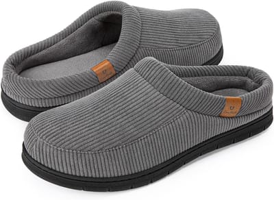 Pantoffels Heren - Sloffen - Maat 42/43 - Grijs - Corduroy - Anti-slip - Comfeet