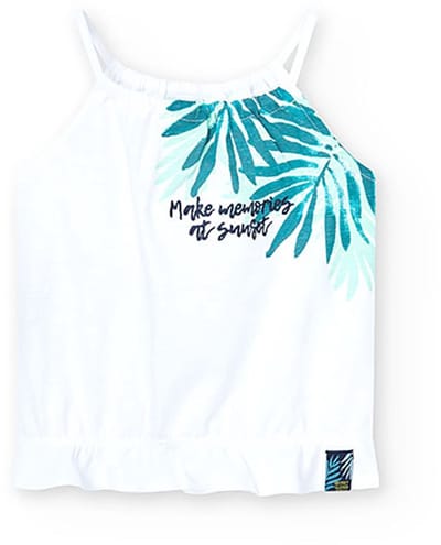 Boboli 458052 Mouwloos T-shirt Wit 4 Years Meisjes