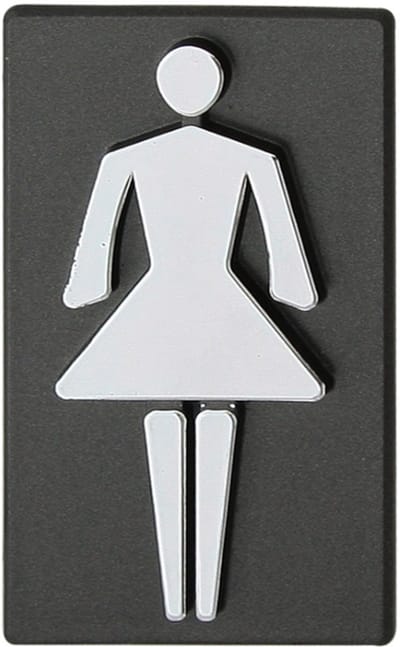 Domino® Deurbordje Toilet - Meisje Grafiet - WC bordjes - Tekstbord WC – Toilet bordje - Bordje - Toiletbord met Pictogram Deursticker Bord Teken - Symbool Sticker